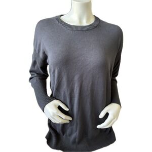 Metric Knits Gray Tunic Sweater‎ Long Sleeve Ribbed Trim Casual Pullover XL